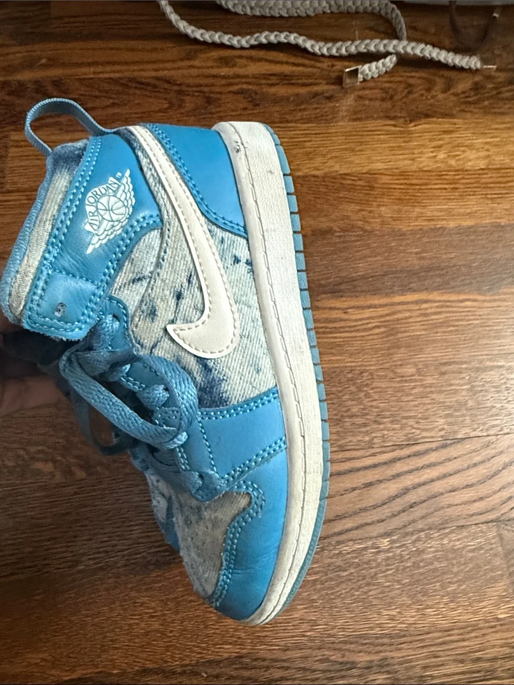 Nike Kids Blue High-Top Sneakers with Lace-Up